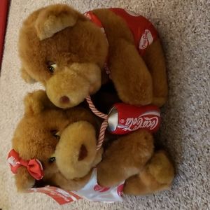 Coca Cola 1993 Vintage Plush Bears Sharing a Coke